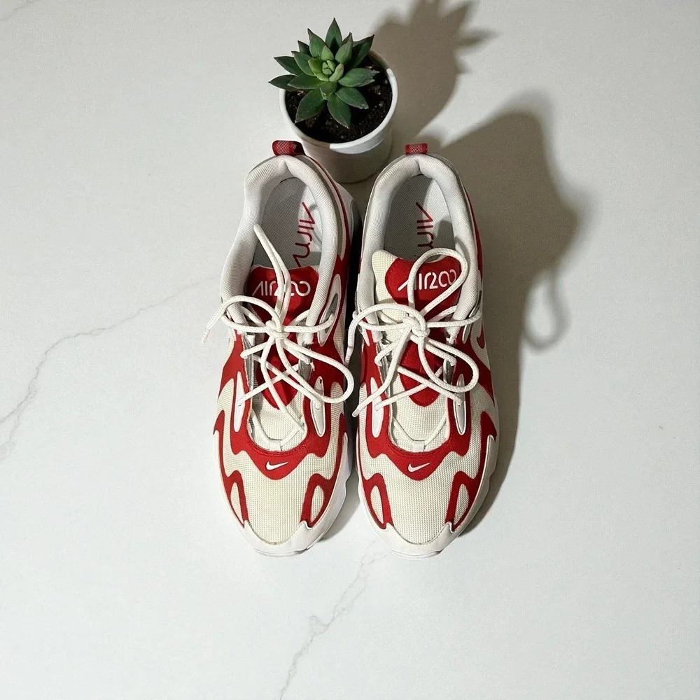 Nike‎ Air Max 200 AQ2568-100 White Red Men's Athletic Shoes Size 13